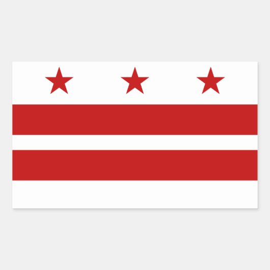 Sticker Rectangulaire Drapeau de Washington DC (Devant)
