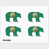 Sticker Rectangulaire Drapeau de Washington ours (Feuille)