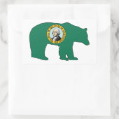 Sticker Rectangulaire Drapeau de Washington ours (Sac)