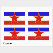 Sticker Rectangulaire Drapeau de Yougoslavie (Feuille)