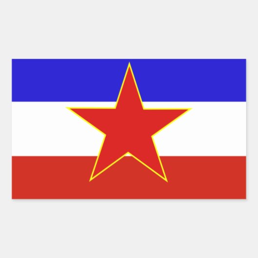Sticker Rectangulaire Drapeau de Yougoslavie (Devant)