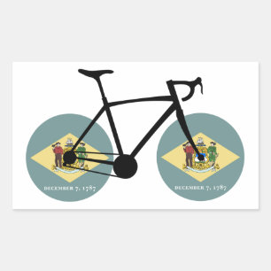 Sticker Rectangulaire Drapeau Delaware Cycling