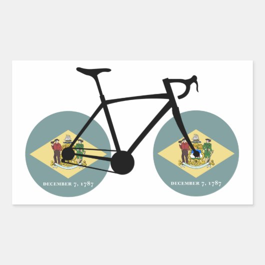 Sticker Rectangulaire Drapeau Delaware Cycling (Devant)