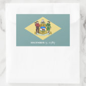 Sticker Rectangulaire Drapeau Delawarean, Drapeau du Delaware (Sac)