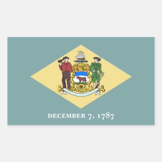 Sticker Rectangulaire Drapeau Delawarean, Drapeau du Delaware (Devant)