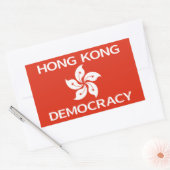 Sticker Rectangulaire Drapeau Démocratie Hong Kong (Enveloppe)