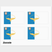 Sticker Rectangulaire Drapeau des Açores (Feuille)