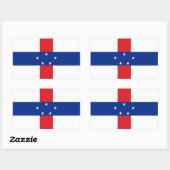 Sticker Rectangulaire Drapeau des Antilles Pays-Bas (Feuille)