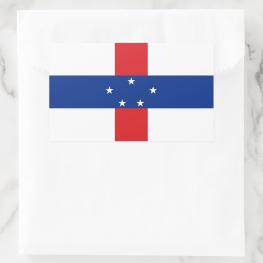 Sticker Rectangulaire Drapeau des Antilles Pays-Bas (Sac)