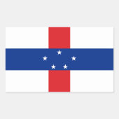 Sticker Rectangulaire Drapeau des Antilles Pays-Bas (Devant)