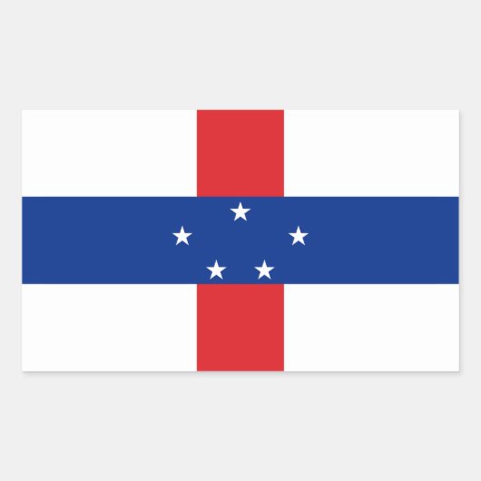 Sticker Rectangulaire Drapeau des Antilles Pays-Bas (Devant)