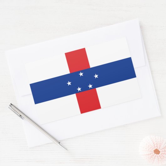 Sticker Rectangulaire Drapeau des Antilles Pays-Bas (Enveloppe)