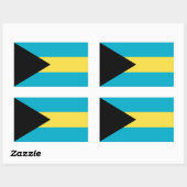 Sticker Rectangulaire Drapeau des Bahamas (Feuille)