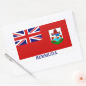 Sticker Rectangulaire Drapeau des Bermudes, étiqueté, (Enveloppe)