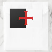 Sticker Rectangulaire Drapeau des chevaliers Templar (Sac)
