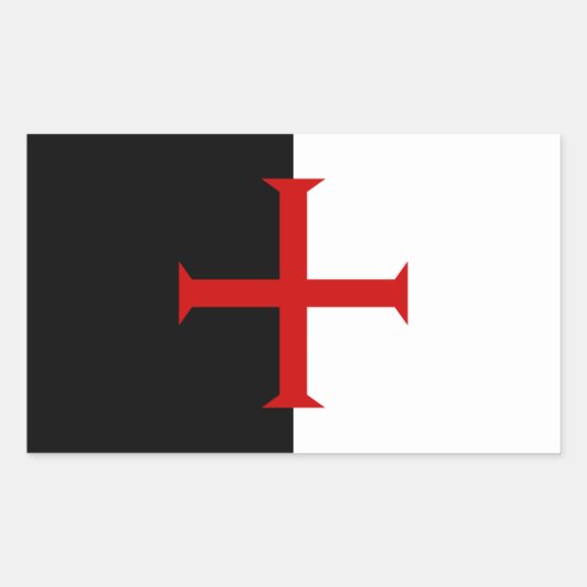 Sticker Rectangulaire Drapeau des chevaliers Templar (Devant)