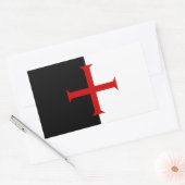 Sticker Rectangulaire Drapeau des chevaliers Templar (Enveloppe)