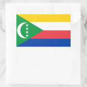 Sticker Rectangulaire Drapeau des Comores (Sac)