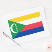 Sticker Rectangulaire Drapeau des Comores (Enveloppe)