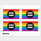 Sticker Rectangulaire Drapeau des droits des homosexuels (Feuille)