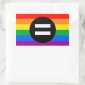 Sticker Rectangulaire Drapeau des droits des homosexuels (Sac)