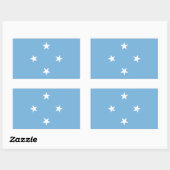 Sticker Rectangulaire Drapeau des États fédérés de Micronésie (Feuille)