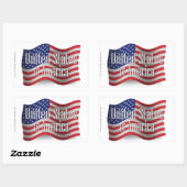 Sticker Rectangulaire Drapeau des États-Unis (Feuille)