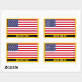 Sticker Rectangulaire Drapeau des États-Unis (Feuille)