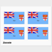 Sticker Rectangulaire Drapeau des Fidji (Feuille)