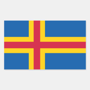 Sticker Rectangulaire Drapeau des îles Åland patriotiques