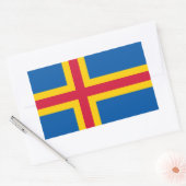 Sticker Rectangulaire Drapeau des îles Åland patriotiques (Enveloppe)