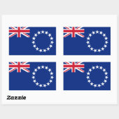 Sticker Rectangulaire Drapeau des Îles Cook (Feuille)