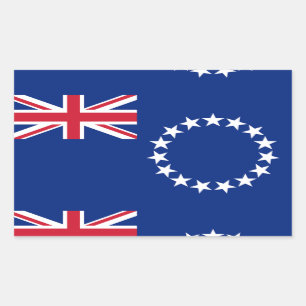 Sticker Rectangulaire Drapeau des Îles Cook