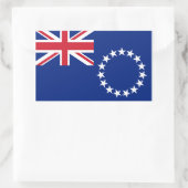 Sticker Rectangulaire Drapeau des Îles Cook (Sac)
