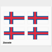 Sticker Rectangulaire Drapeau des îles Féroé (Feuille)