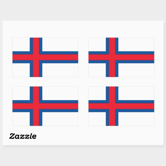 Sticker Rectangulaire Drapeau des îles Féroé (Feuille)
