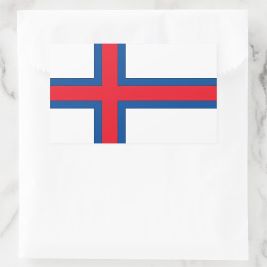 Sticker Rectangulaire Drapeau des îles Féroé (Sac)