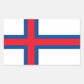 Sticker Rectangulaire Drapeau des îles Féroé (Devant)