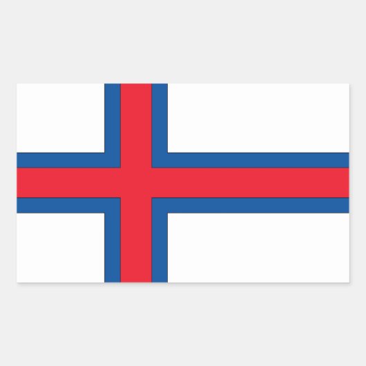 Sticker Rectangulaire Drapeau des îles Féroé (Devant)