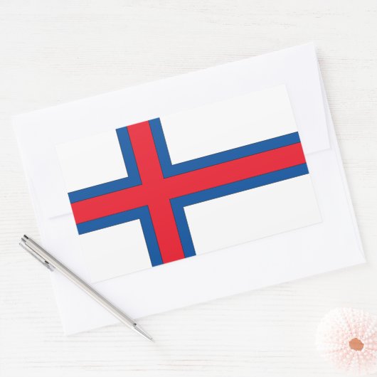 Sticker Rectangulaire Drapeau des îles Féroé (Enveloppe)