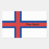 Sticker Rectangulaire Drapeau des îles Féroé (Devant)