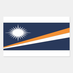 Sticker Rectangulaire Drapeau des Îles Marshall