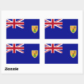 Sticker Rectangulaire Drapeau des Îles Turques et Caïques (Feuille)