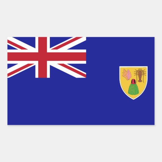 Sticker Rectangulaire Drapeau des Îles Turques et Caïques (Devant)