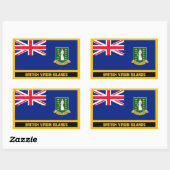 Sticker Rectangulaire Drapeau des îles Vierges britanniques (Feuille)