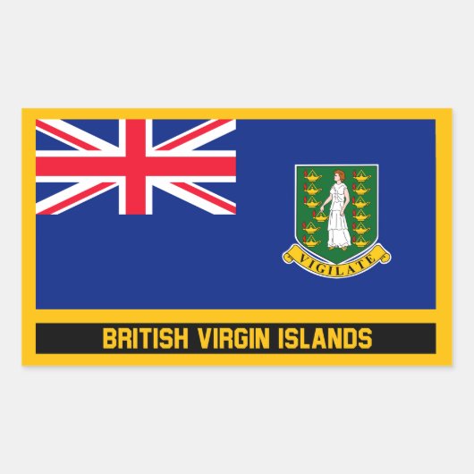 Sticker Rectangulaire Drapeau des îles Vierges britanniques (Devant)