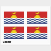 Sticker Rectangulaire Drapeau des Kiribati (Feuille)