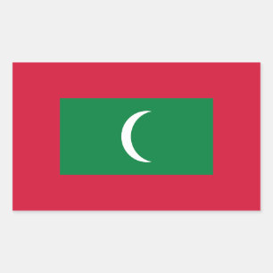 Sticker Rectangulaire Drapeau des Maldives