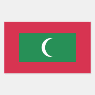 Sticker Rectangulaire Drapeau des Maldives