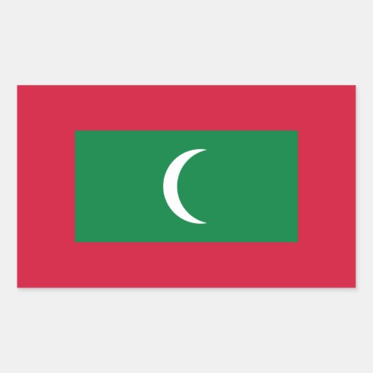 Sticker Rectangulaire Drapeau des Maldives (Devant)